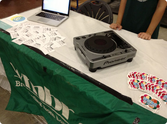 The WMBR booth at the bi-annual MIT activities midway.